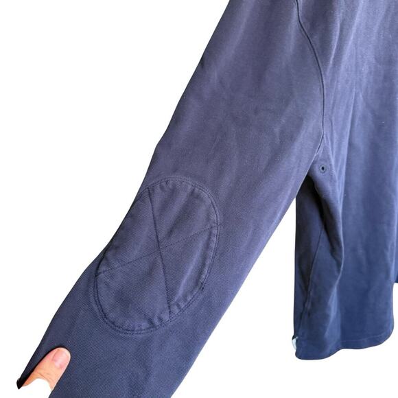 J.Crew Men’s Rugby Shirt M Solid Blue Half-Zip Pullover BJ309 Preppy Prep L/S - Picture 4 of 8